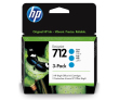 Картридж HP 712 для DJ T230/T630/T650/Studio, голубые, тройная упаковка 3ED67A (3*29мл) - фото 1