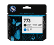 Печатающая головка HP 773 черная матовая и голубая - фото 1