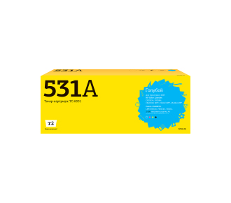 T2 CC531A Картридж (TC-H531) для CP2025n/CP2025dn/CM2320n MFP/CM2320nf MFP, голубой,с чипом