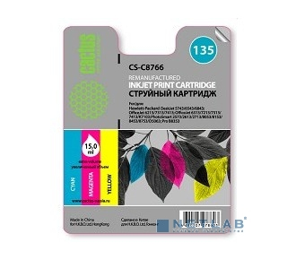 CACTUS C8766HE Картридж (CS-C8766) №135 (трехцветный) для DeskJet 5743/6543/6843,6213/7313/7413