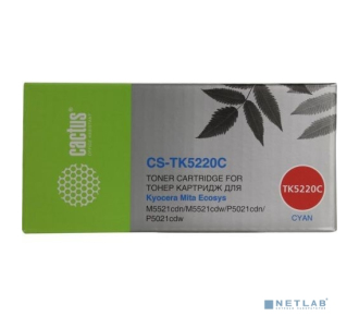 CACTUS TK-5220С Тонер-картридж для Kyocera Ecosys M5521cdn/M5521cdw/P5021cdn/P5021cdw, голубой, 1200 стр.