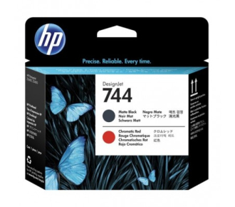 Печатающая головка HP 744 черная матовая и хромическая красная