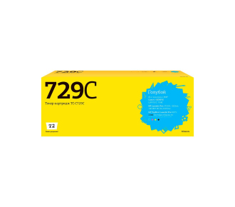 T2 Cartridge 729 Картридж (TC-C729C) для Canon i-SENSYS LBP7010C/HP LJ Pro CP1025 (1000 стр.) Голубой, с чипом