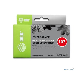 CACTUS PFI-107MBk Картридж струйный для Canon IP iPF670/iPF680/iPF685/iPF770/iPF780/iPF785/, черный матовый