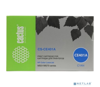 Картридж лазерный Cactus CS-CE401A голубой (6000стр.) для HP CLJ M551