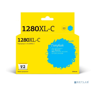 T2 LC-1280XLC Картридж (IC-B1280XL-C) струйный для Brother MFC-J5910DW/J6510DW/J6710DW/J6910DW, голубой