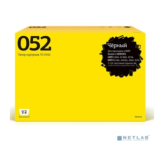 T2 Cartridge 052 Картридж TC-C052 для CANON i-SENSYS LBP212dw/214dw/215x/MF421dw/428x/426dw/429x (3100 стр.) чёрный, с чипом