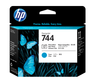 Печатающая головка HP 744 черная фото и голубая