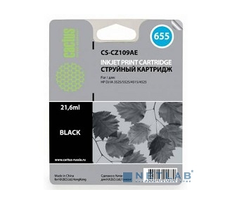 CACTUS CZ109AE Картридж струйный CS-CZ109AE черный для №655 HP DJ IA 3525/5525/4515/4525 (21,6ml)