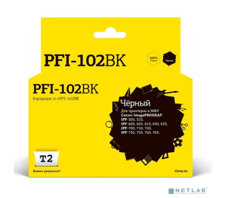 T2 PFI-102BK Картридж струйный для Canon imagePROGRAF iPF-500/510/600/605/610/650/655/700/710/720/750/755/760/765, черный