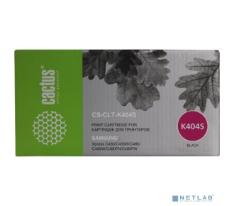 Cactus CLT-K404S Картридж (CS-CLT-K404S) для Samsung Xpress SL-C430/C430W/C480/C480W/C480FW (1500стр.) чёрный, с чипом