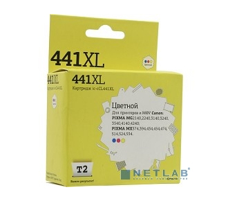 T2 CL-441 XL Картридж (IC-CCL441XL) для Canon PIXMA MG2140/3140/3540/MX394/434/474, цветной