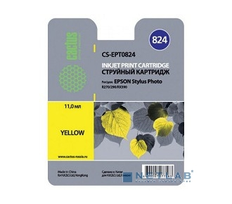 Cactus EPT0824 Картридж струйный CS-EPT0824 CS-EPT0824 желтый для Epson Stylus Photo R270/290/RX590 (11,4ml)