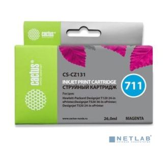Cactus CZ131A Картридж № 711 (CS-CZ131) для HP Designjet T120/520, пурпурный, с чипом