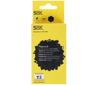 T2 PGI-5BK Картридж (IC-CPGI-5BK) для PIXMA iP4200/4300/iX4000/5000, черный, с чипом