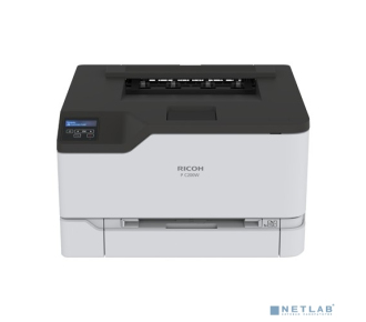 Ricoh LE P C200w Цветной лазерный принтер, A4, 512Мб, 24стр/мин, дуплекс, PCL, PS, LAN, WiFi, старт.картриджи (750/500стр), самозапуск (408434)